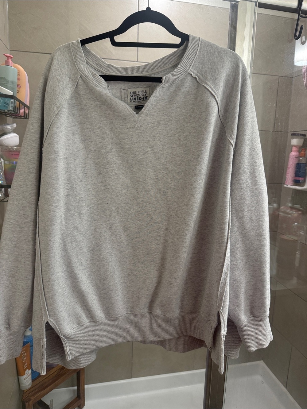 American Eagle Outfitters Light Gray Crewneck Sweatshirt
